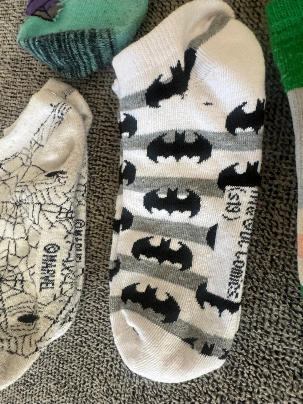 Multiples Kids Low-Cut Socks - Teal, Green, White & Gray